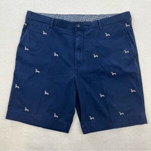 Cremieux Blue Dachshund Weiner Dog Embroidered Shorts Size 40
